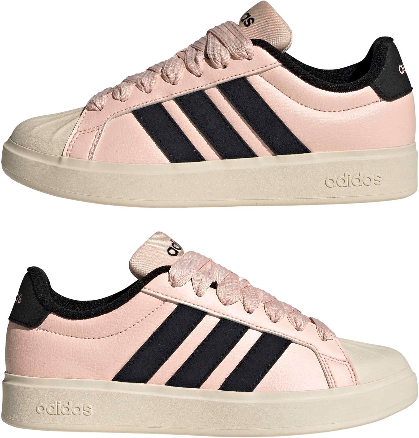 image:imageadidas Womens Streettalk Lace Up Sneakers Shoes Casual BlackBlush PinkBlackWonder White