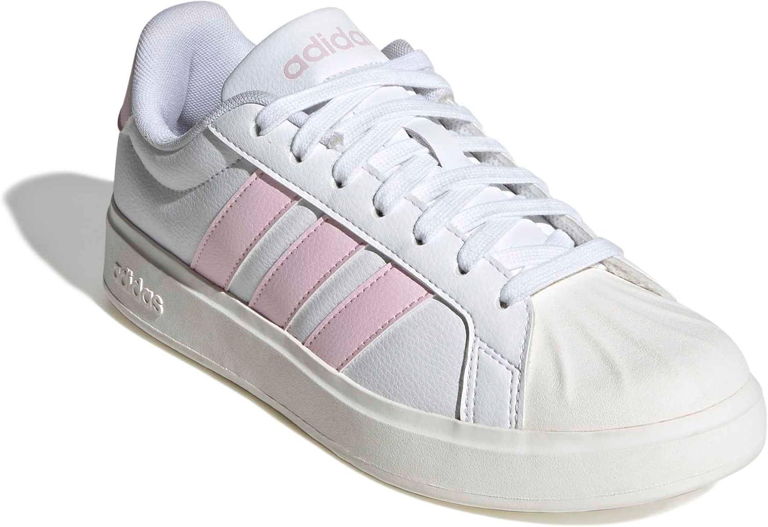 image:imageadidas Womens Streettalk Lace Up Sneakers Shoes Casual BlackWhiteClear PinkWhite