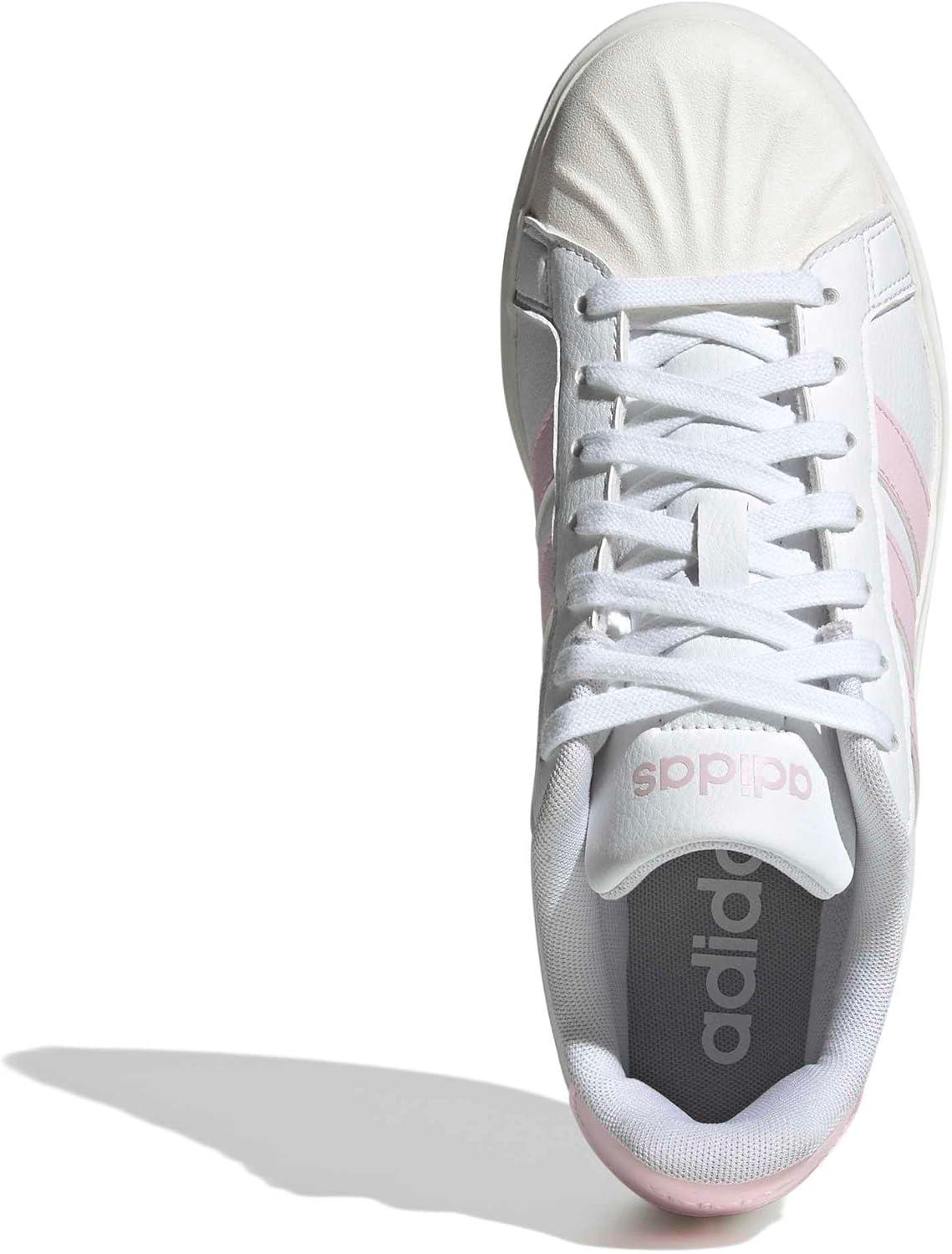 image:imageadidas Womens Streettalk Lace Up Sneakers Shoes Casual BlackWhiteClear PinkWhite