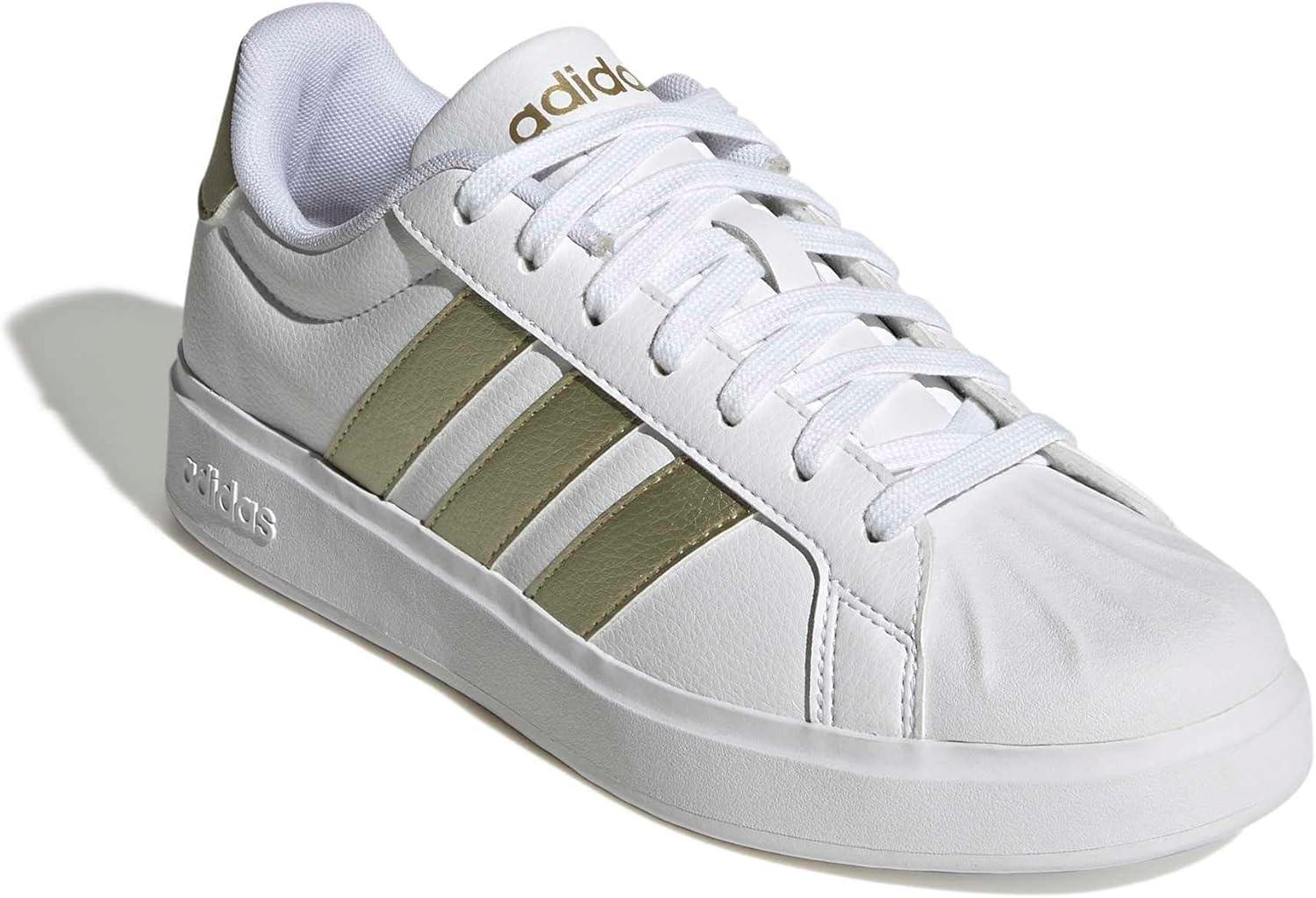 image:imageadidas Womens Streettalk Lace Up Sneakers Shoes Casual BlackWhiteGold MetallicWhite