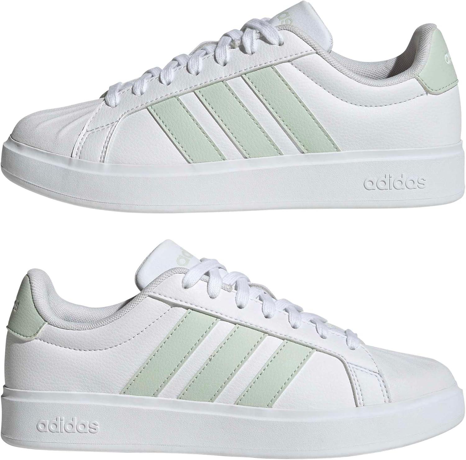 image:imageadidas Womens Streettalk Lace Up Sneakers Shoes Casual BlackWhiteLinen GreenWhite