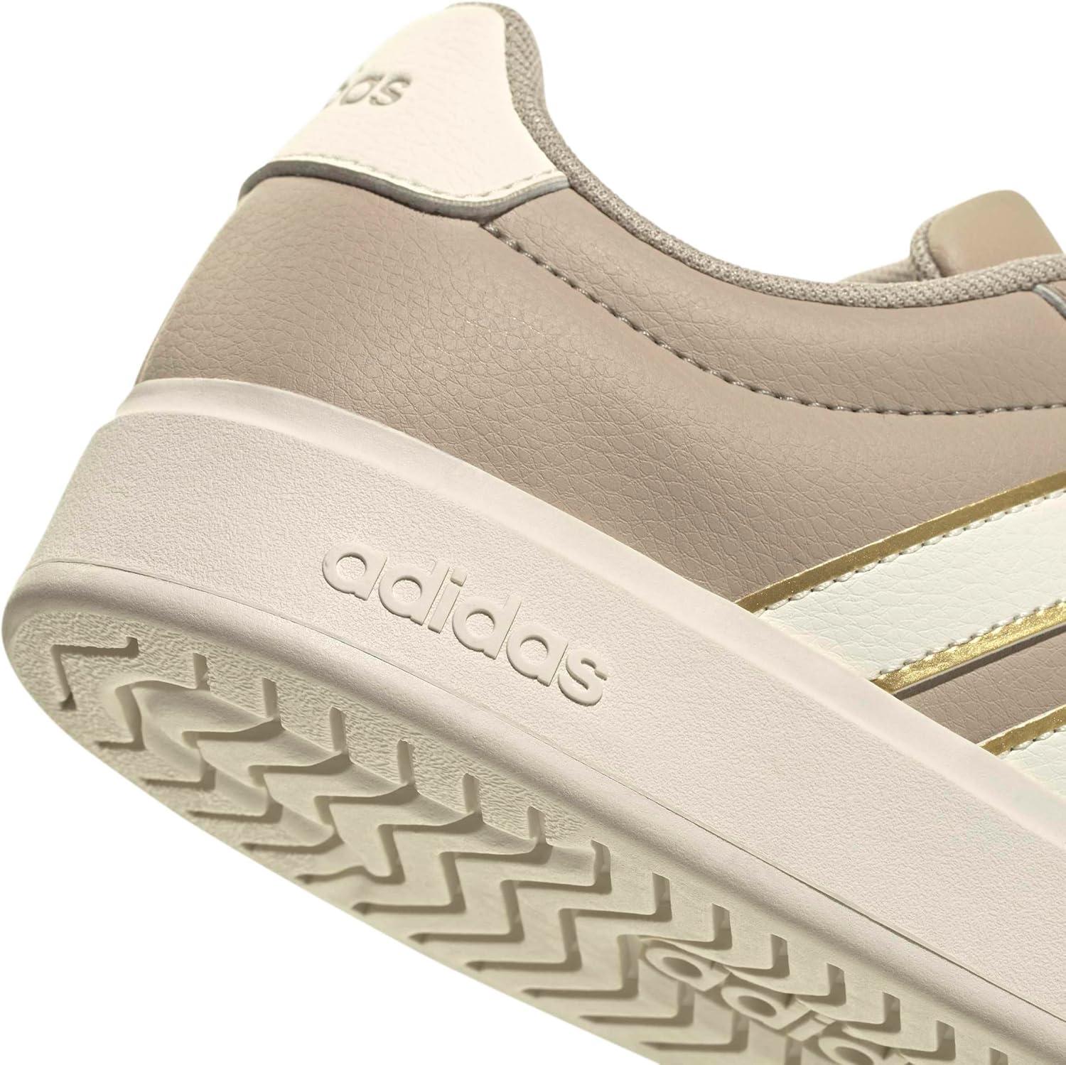 image:imageadidas Womens Streettalk Lace Up Sneakers Shoes Casual BlackWonder BeigeOff WhiteGold Metallic