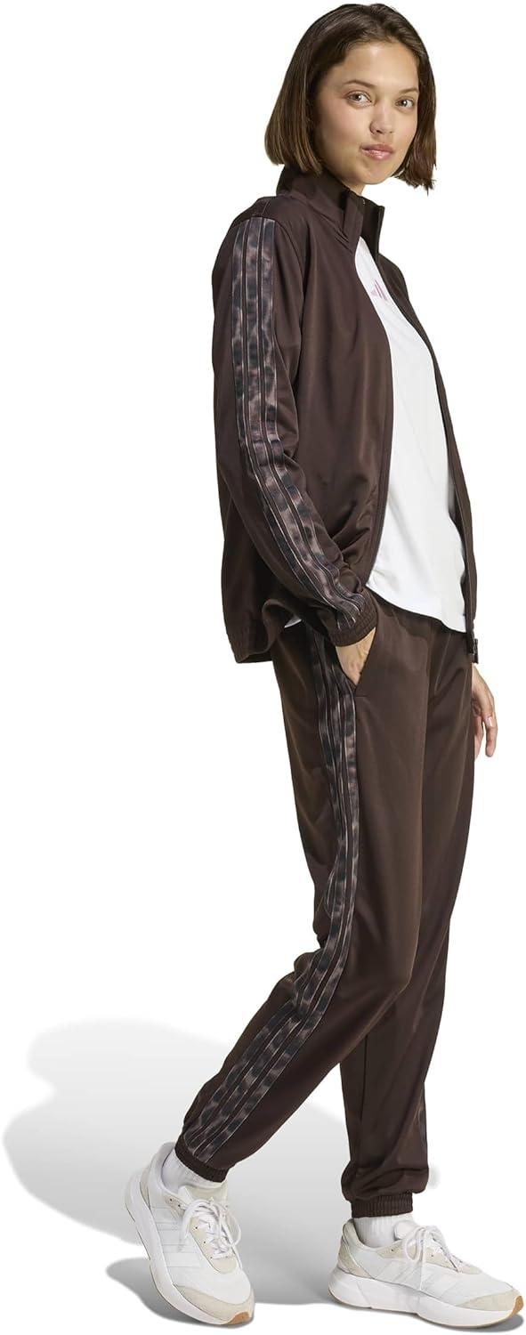 image:imageadidas Womens Tricot 3Stripes Track Pants with Leopard PrintedAurora CoffeeMulticolor
