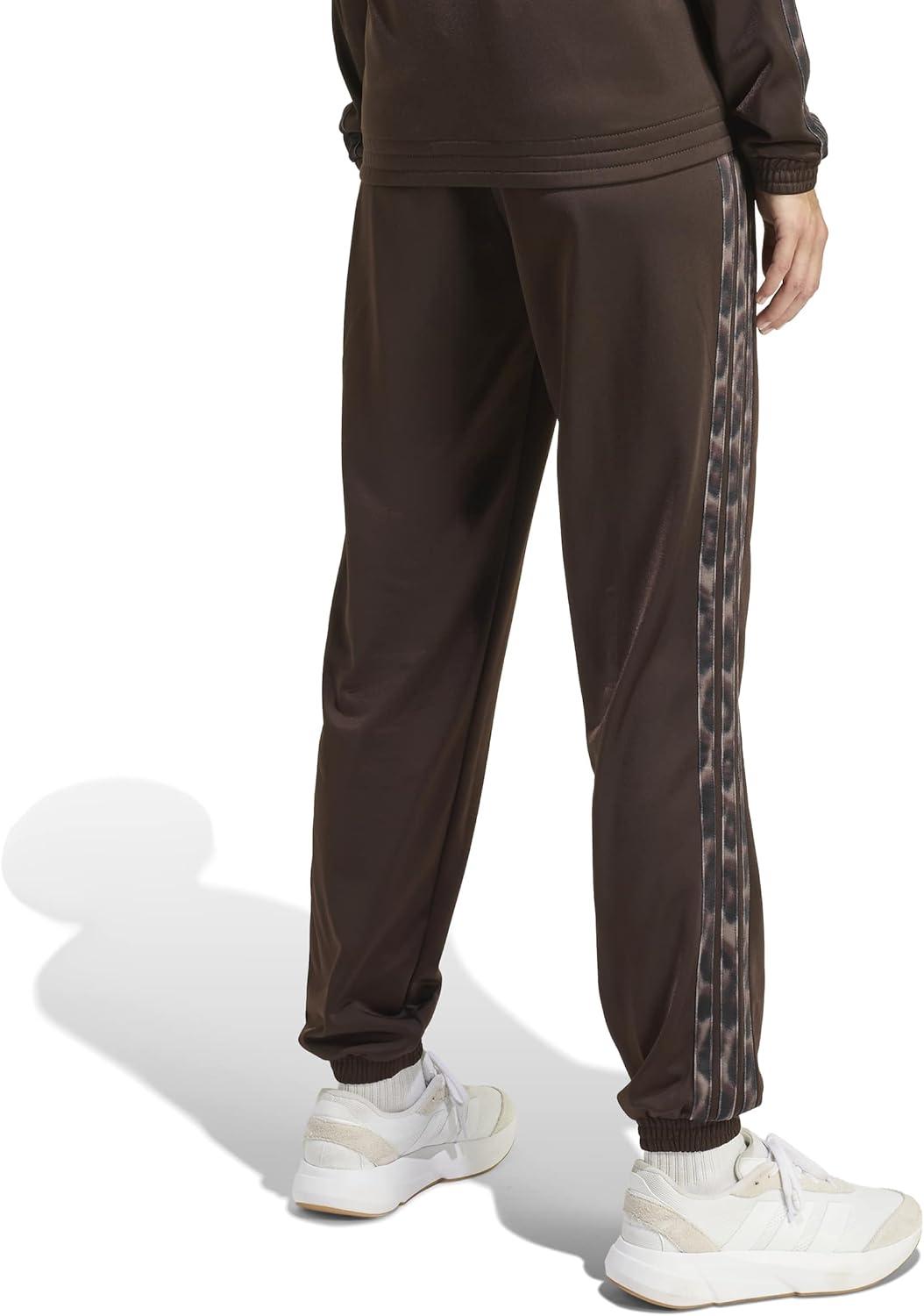 image:imageadidas Womens Tricot 3Stripes Track Pants with Leopard PrintedAurora CoffeeMulticolor