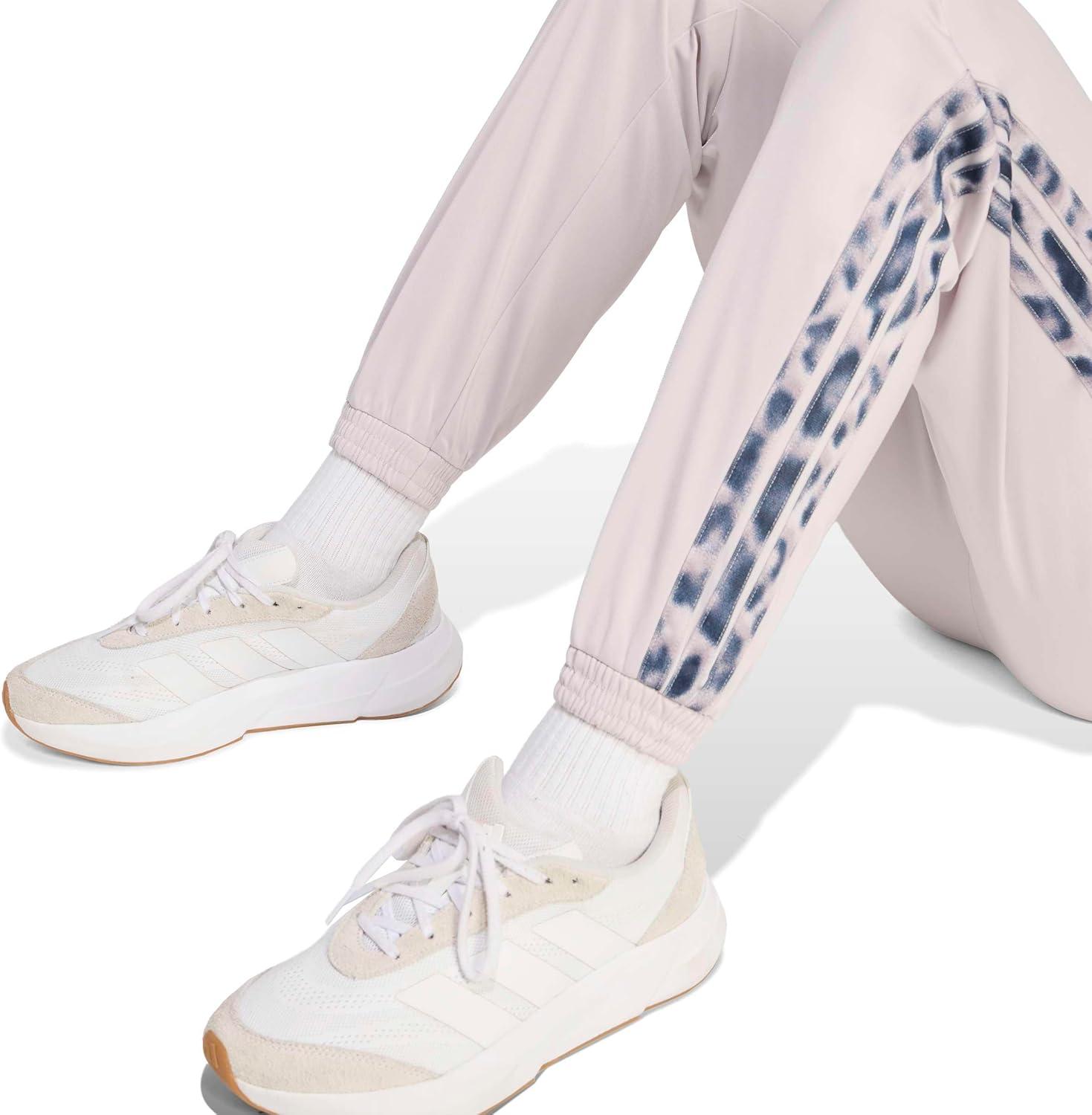 image:imageadidas Womens Tricot 3Stripes Track Pants with Leopard PrintedIce PurpleMulticolor