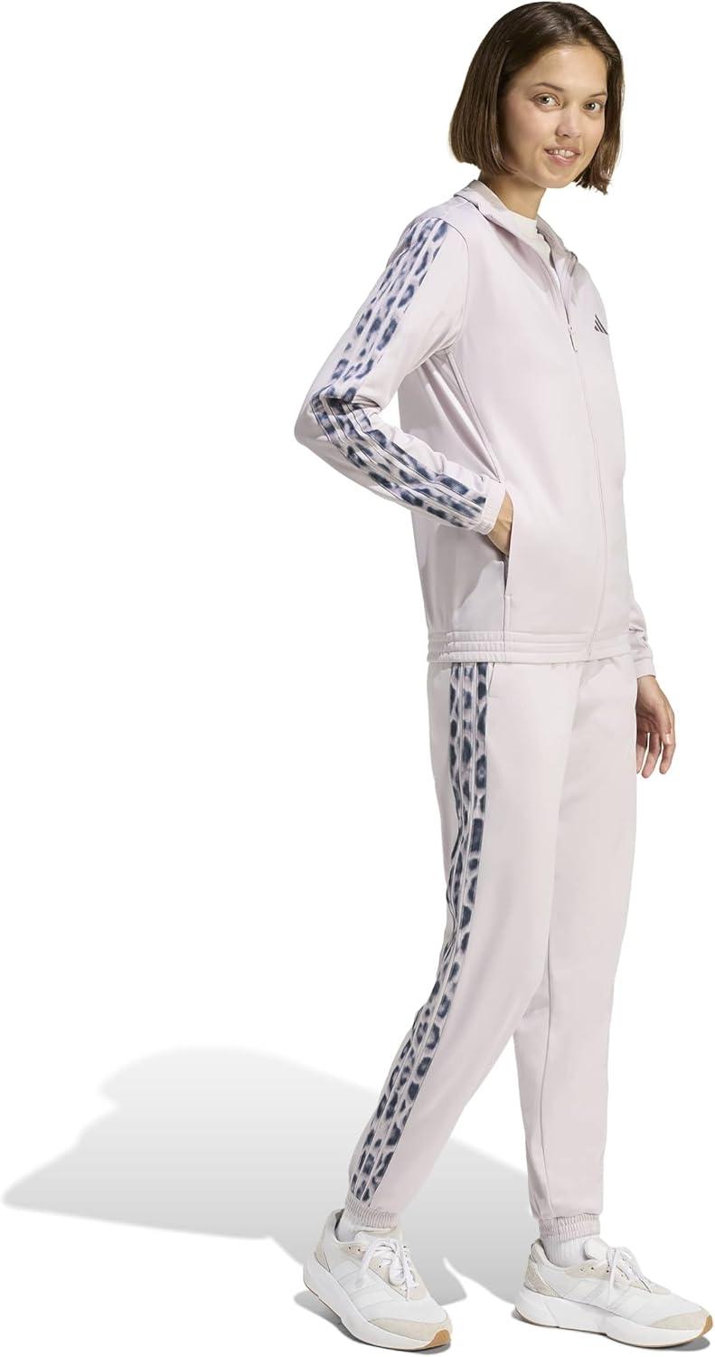 image:imageadidas Womens Tricot 3Stripes Track Pants with Leopard PrintedIce PurpleMulticolor