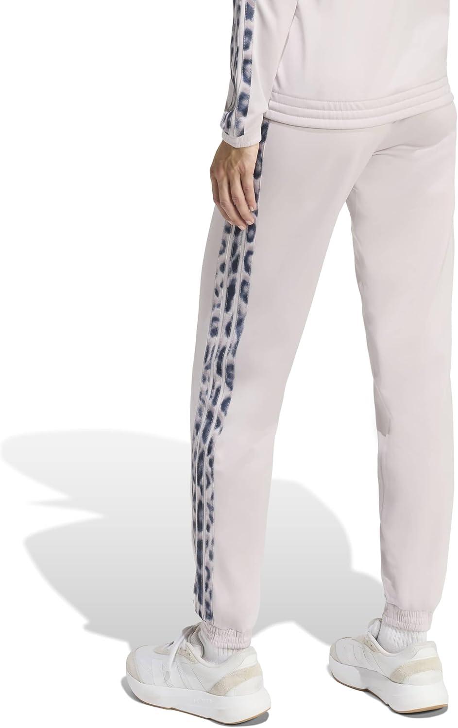 image:imageadidas Womens Tricot 3Stripes Track Pants with Leopard PrintedIce PurpleMulticolor