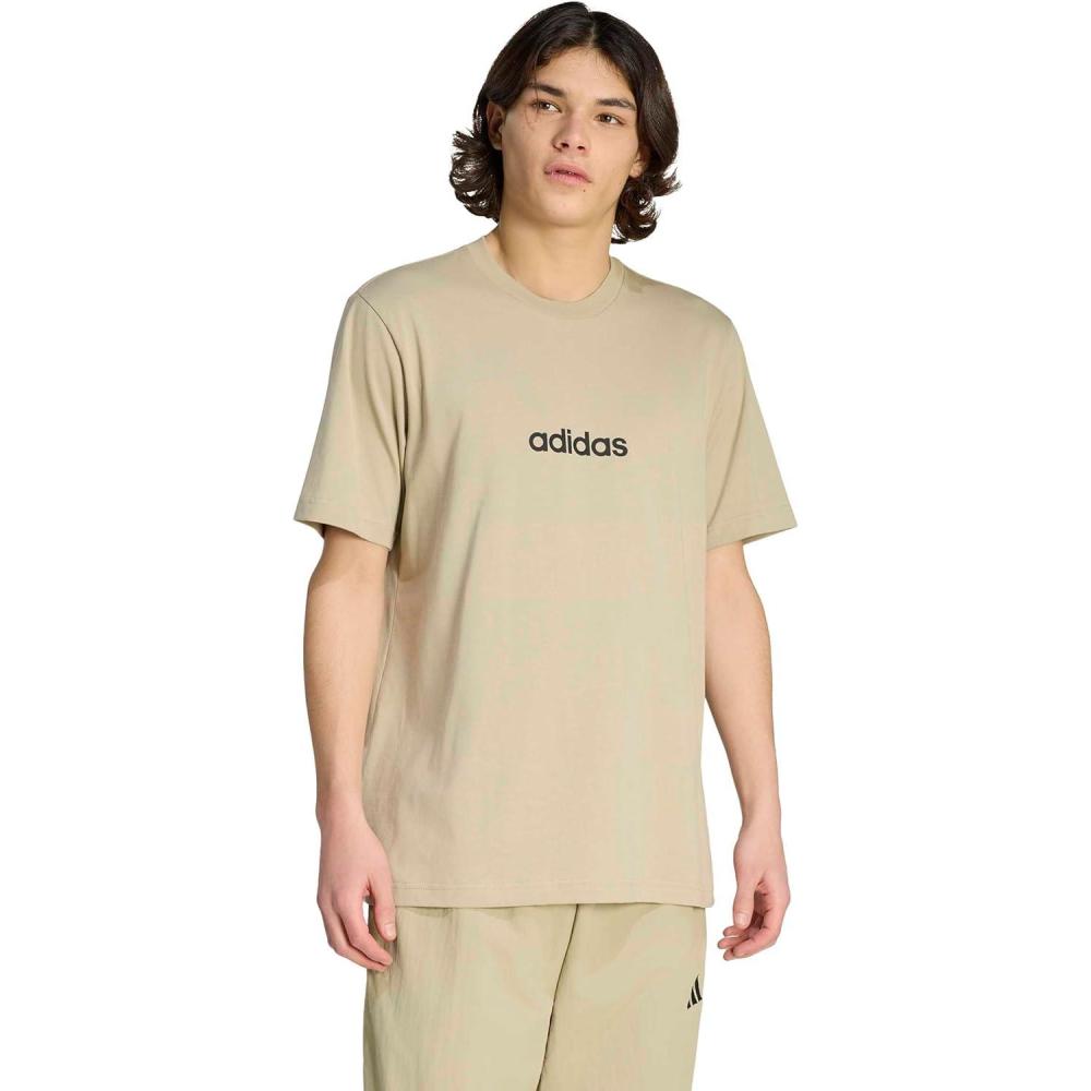 image:imageAdidas Mens Essentials Linear Single Jersey TShirtWonder CargoBlack