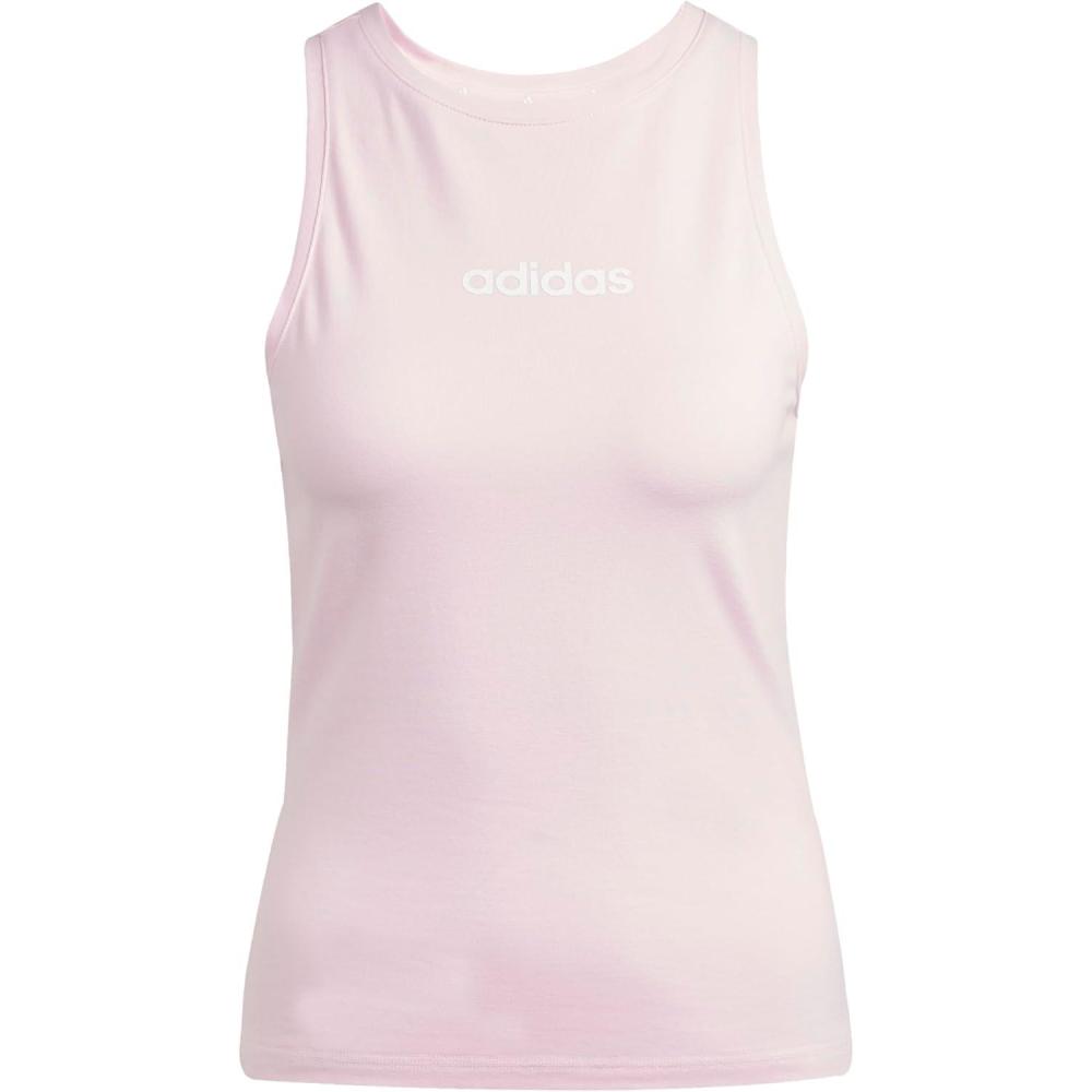 image:imageAdidas Womens Essentials Linear Slim Cotton Tank TopClear PinkWhite