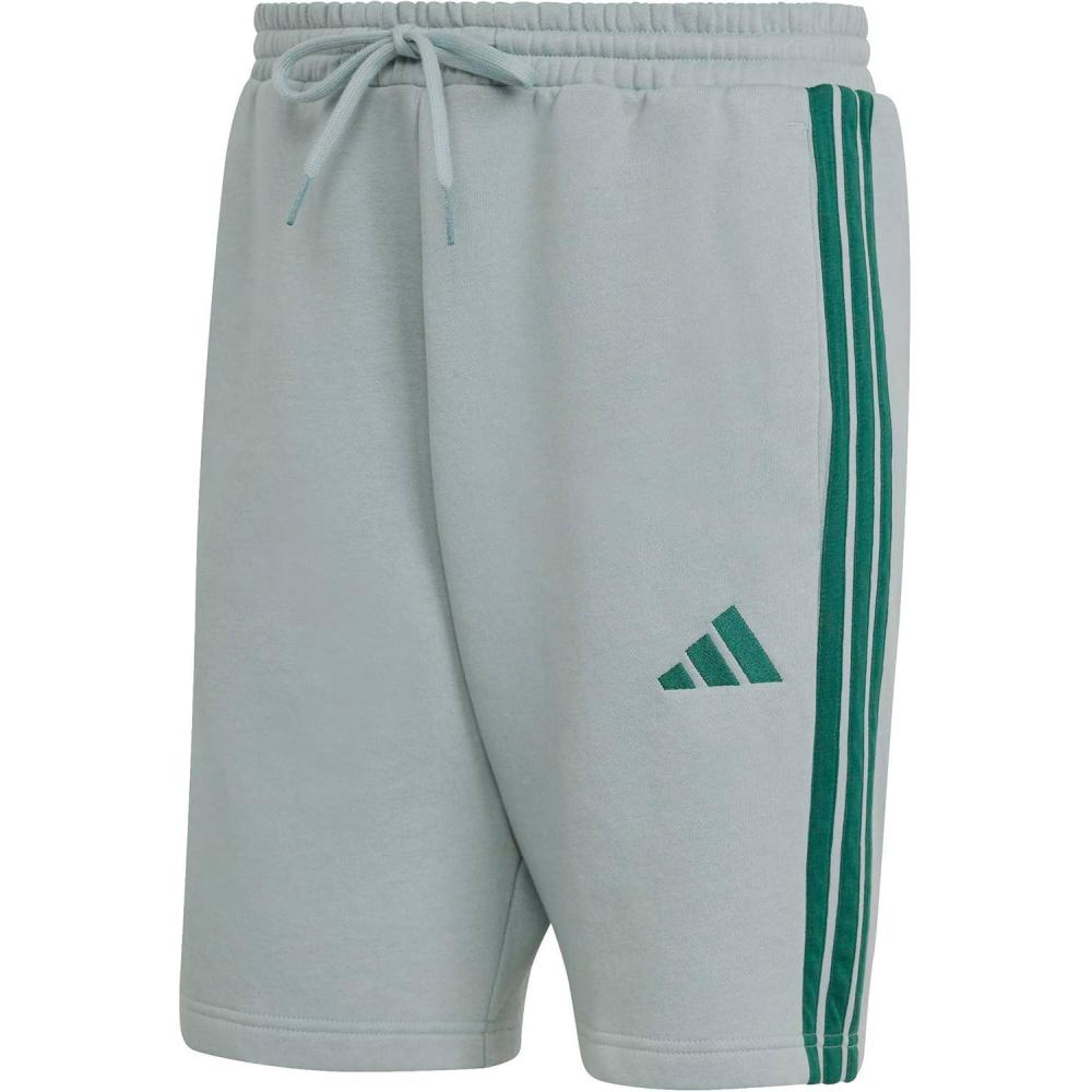 image:imageadidas Mens Essentials 3Stripes Fleece 9inch ShortsWonder SageCollegiate Green