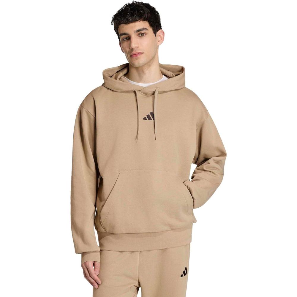 image:imageadidas Mens Essentials Feelcozy Fleece HoodieWonder CargoBlack