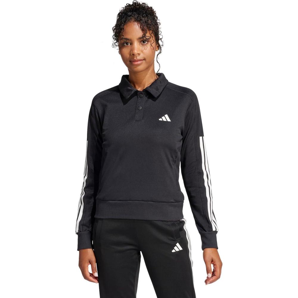 image:imageadidas Womens Iconic 3stripes Snap Track TopBlackBlack