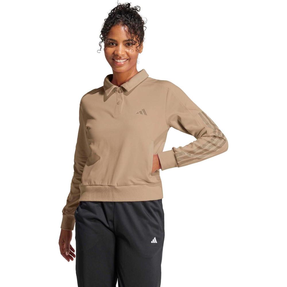 image:imageadidas Womens Iconic 3stripes Snap Track TopWarm SandstoneWarm Sandstone