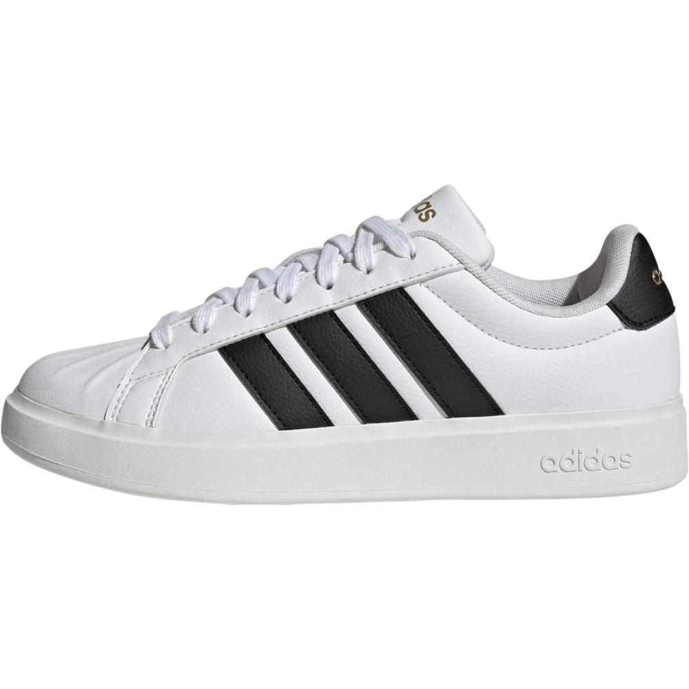 image:imageadidas Womens Streettalk Lace Up Sneakers Shoes Casual BlackWhiteBlackGold Metallic