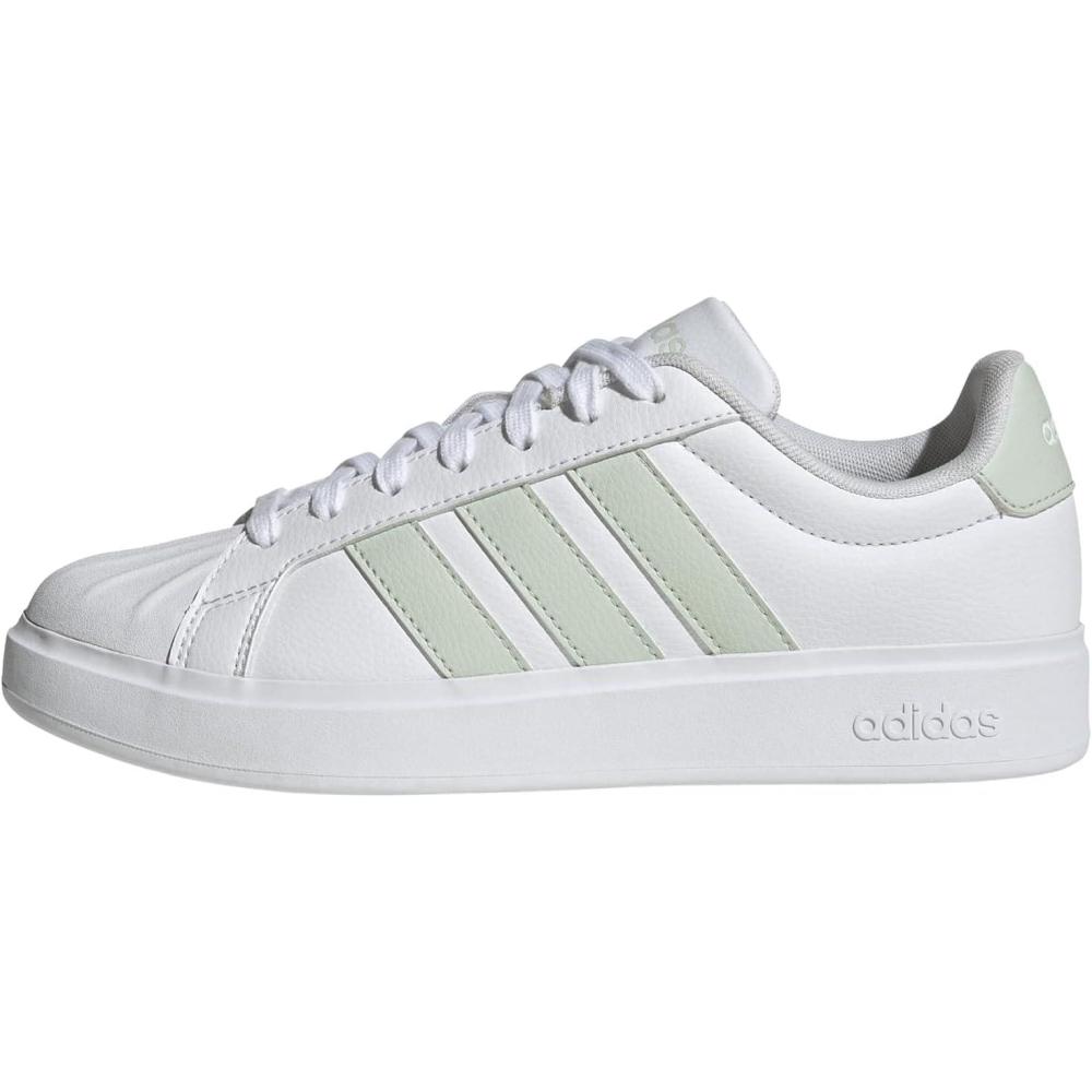 image:imageadidas Womens Streettalk Lace Up Sneakers Shoes Casual BlackWhiteLinen GreenWhite
