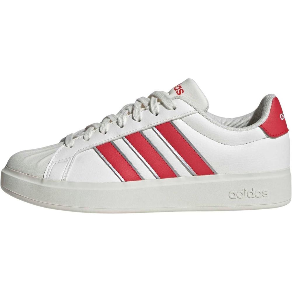 image:imageadidas Womens Streettalk Lace Up Sneakers Shoes Casual BlackWhiteSemi Lucid RedSilver Metallic