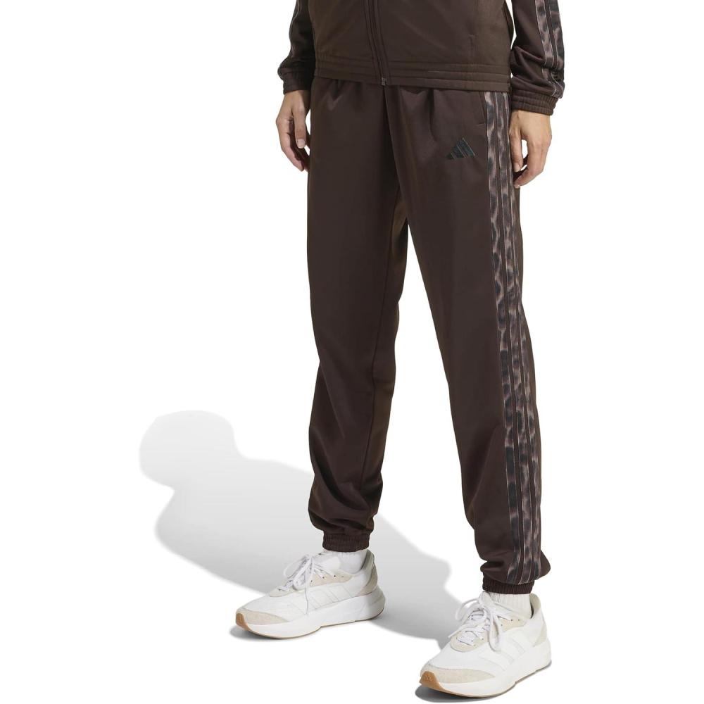 image:imageadidas Womens Tricot 3Stripes Track Pants with Leopard PrintedAurora CoffeeMulticolor