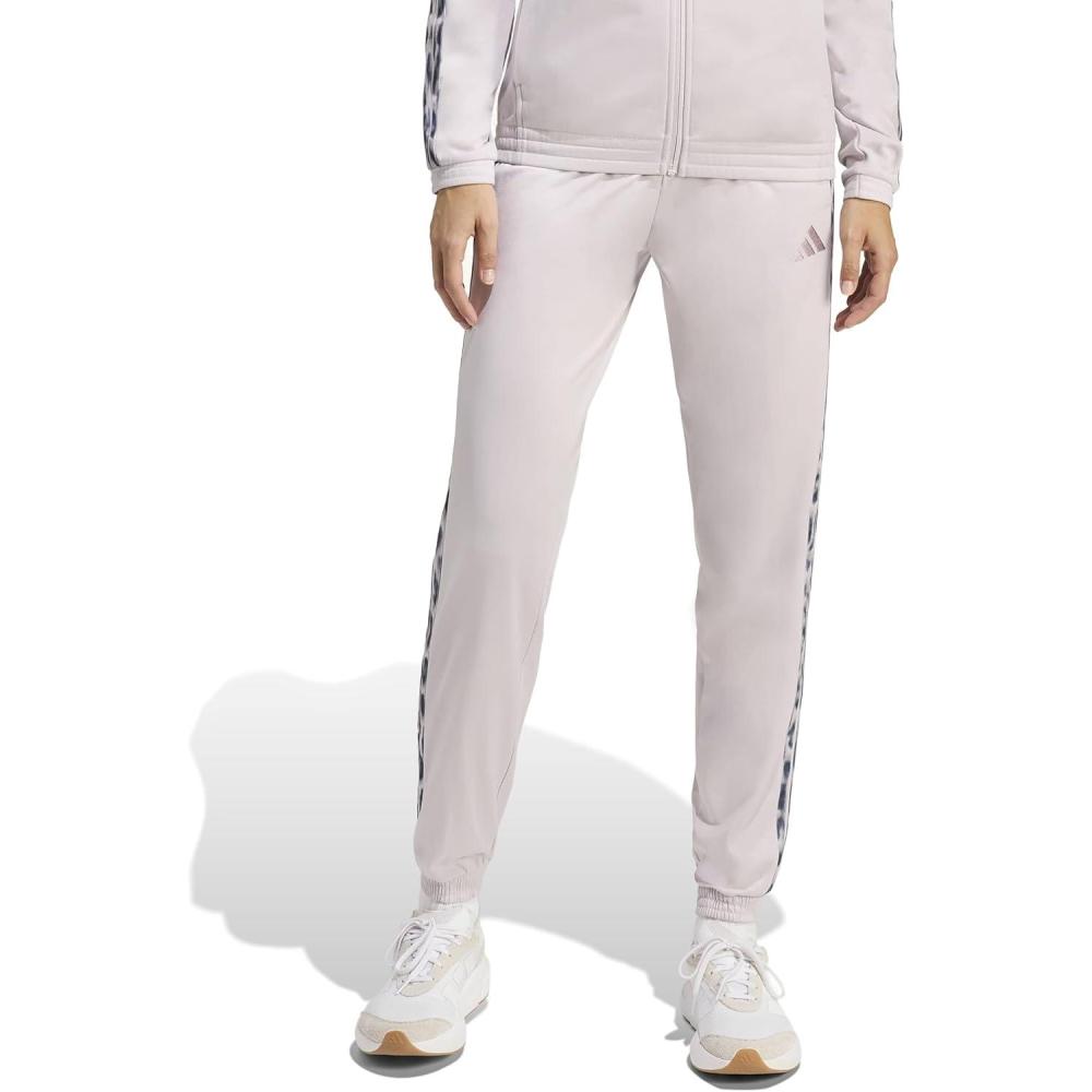 image:imageadidas Womens Tricot 3Stripes Track Pants with Leopard PrintedIce PurpleMulticolor