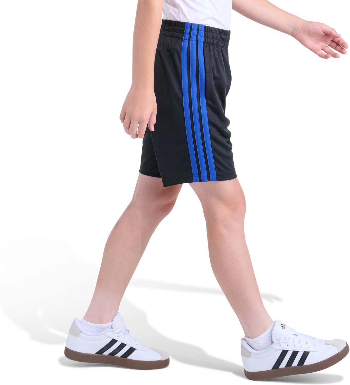 image:imageadidas Boys Active Sports Athletic Mesh ShortsBlack With Blue
