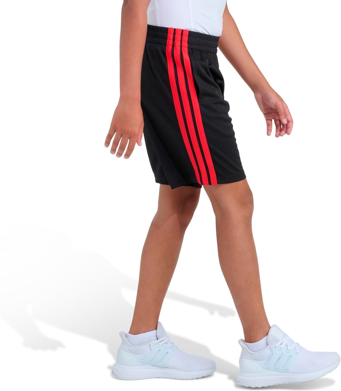 image:imageadidas Boys Active Sports Athletic Mesh ShortsBlack With Red
