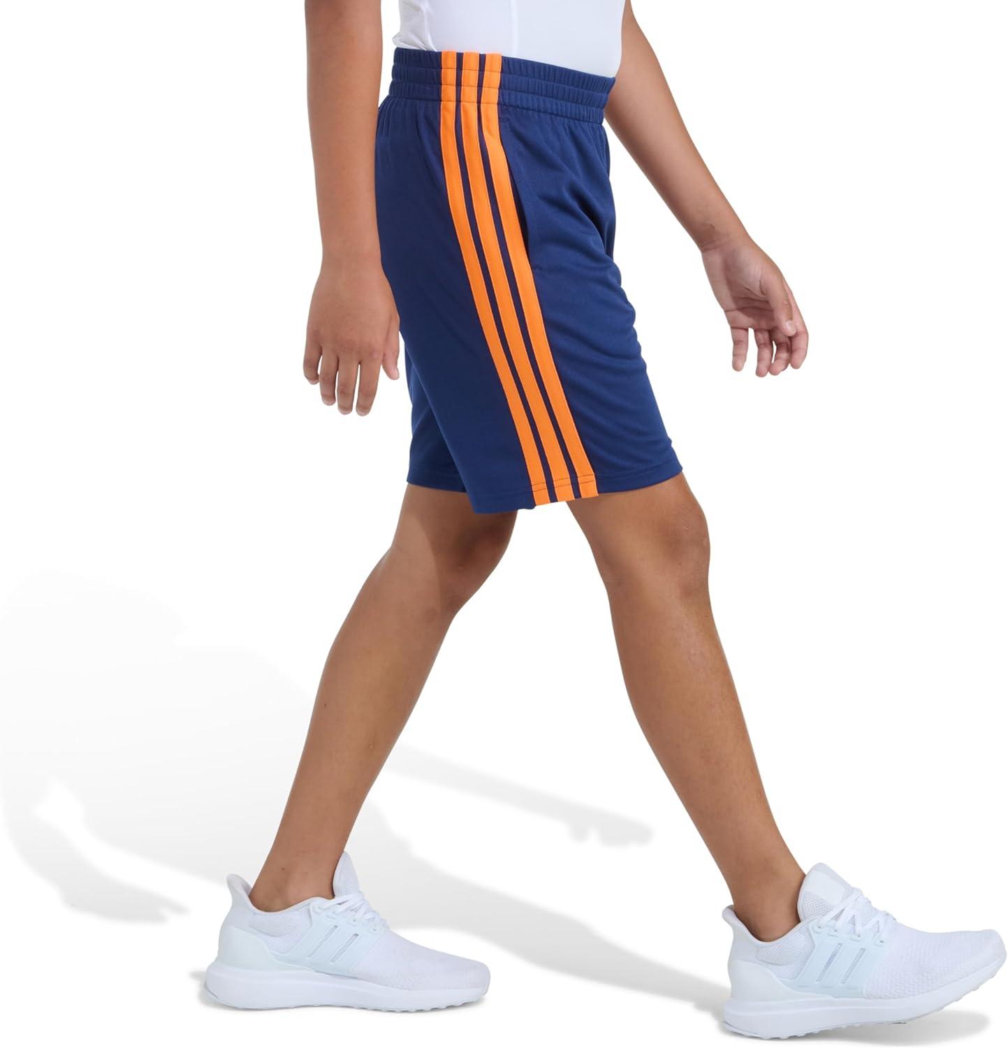 image:imageadidas Boys Active Sports Athletic Mesh ShortsNavy With Bright Orange