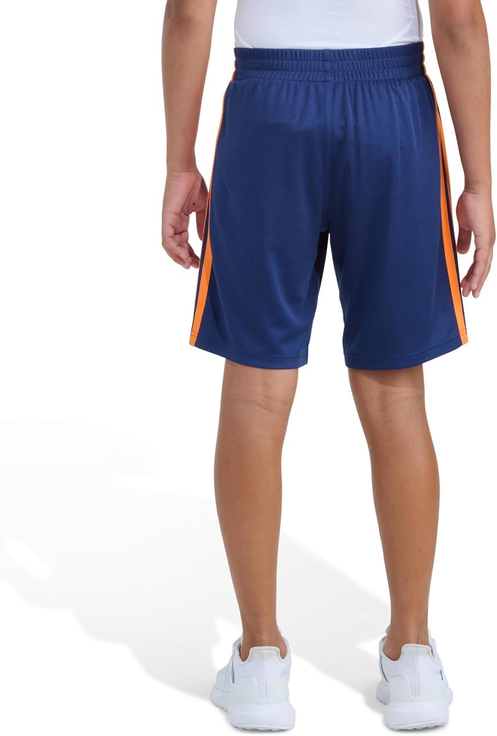 image:imageadidas Boys Active Sports Athletic Mesh ShortsNavy With Bright Orange
