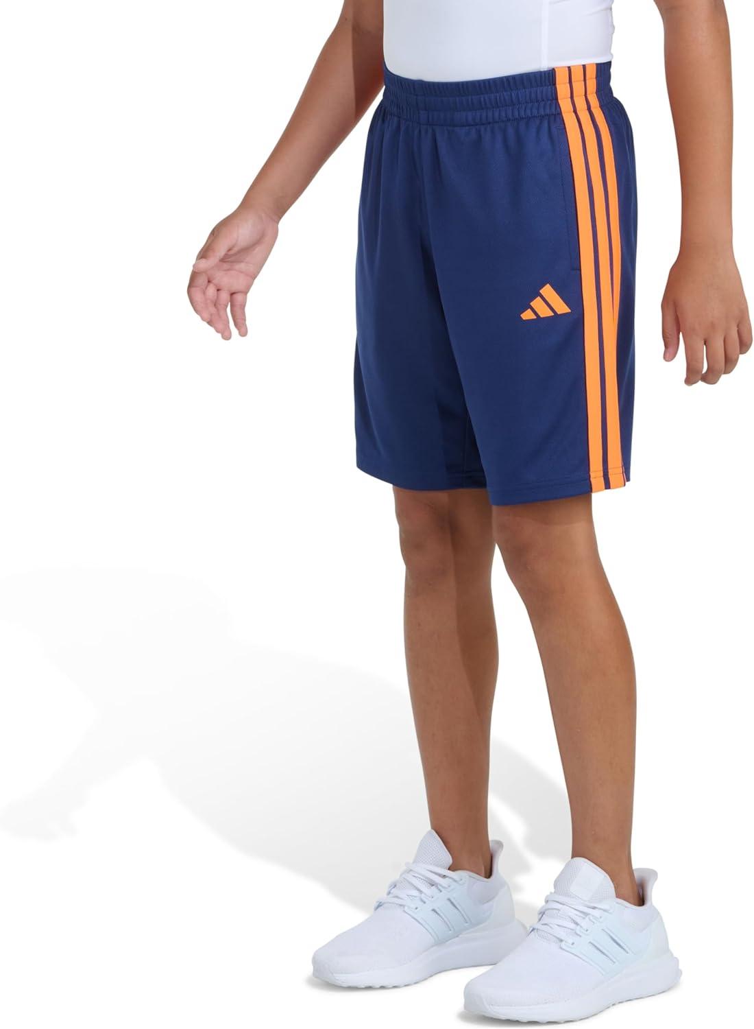 image:imageadidas Boys Active Sports Athletic Mesh ShortsNavy With Bright Orange
