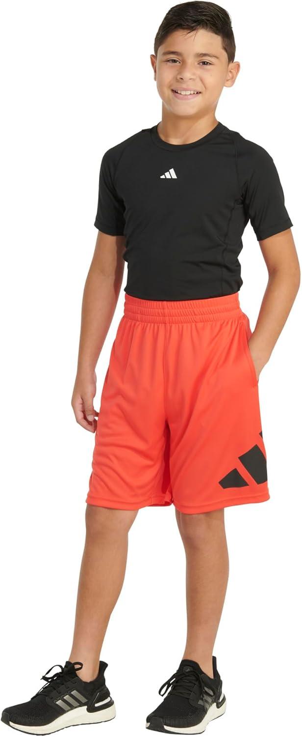 image:imageadidas Boys Elastic Waistband Performance ShortsBright Red