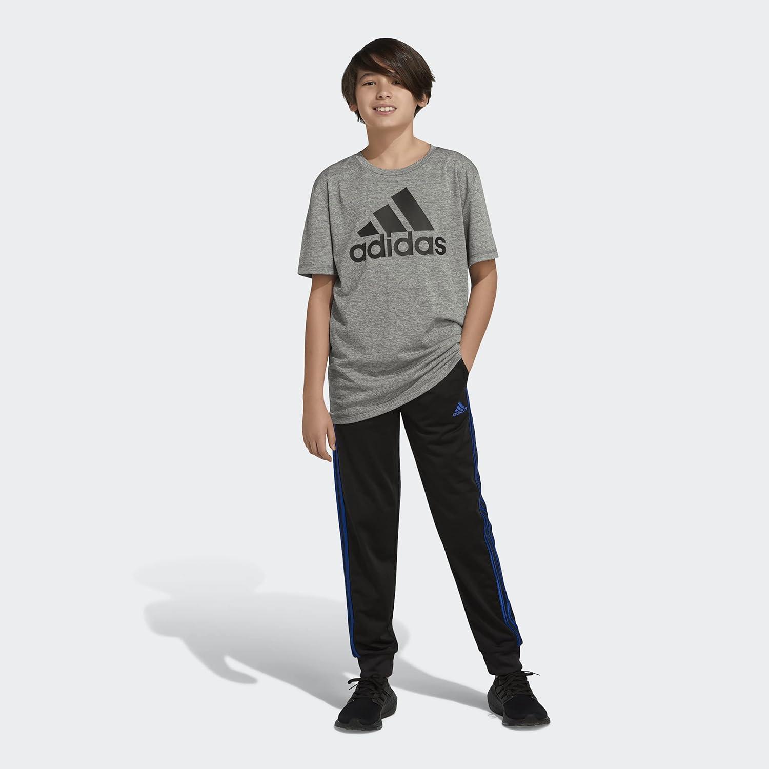 image:imageadidas Boys Tricot CLR Joggers 21 ToddlerLittle KidsBlack With Bold Blue