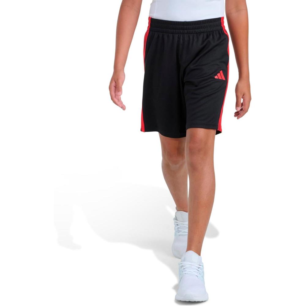 image:imageadidas Boys Active Sports Athletic Mesh ShortsBlack With Red