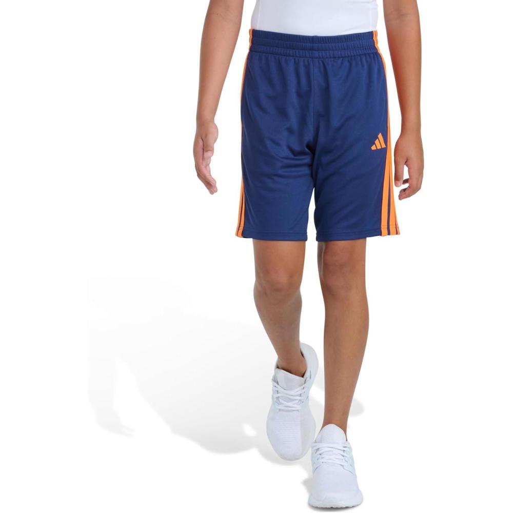 image:imageadidas Boys Active Sports Athletic Mesh ShortsNavy With Bright Orange