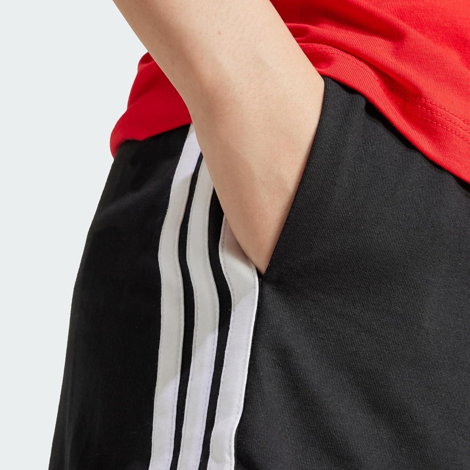 image:imageadidas Womens Essentials 3Stripes Cotton ShortsBlack White