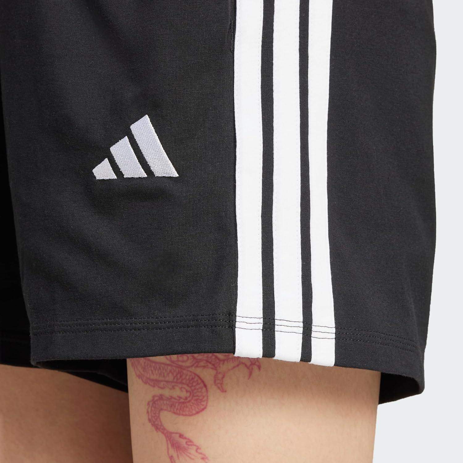 image:imageadidas Womens Essentials 3Stripes Cotton ShortsBlack White