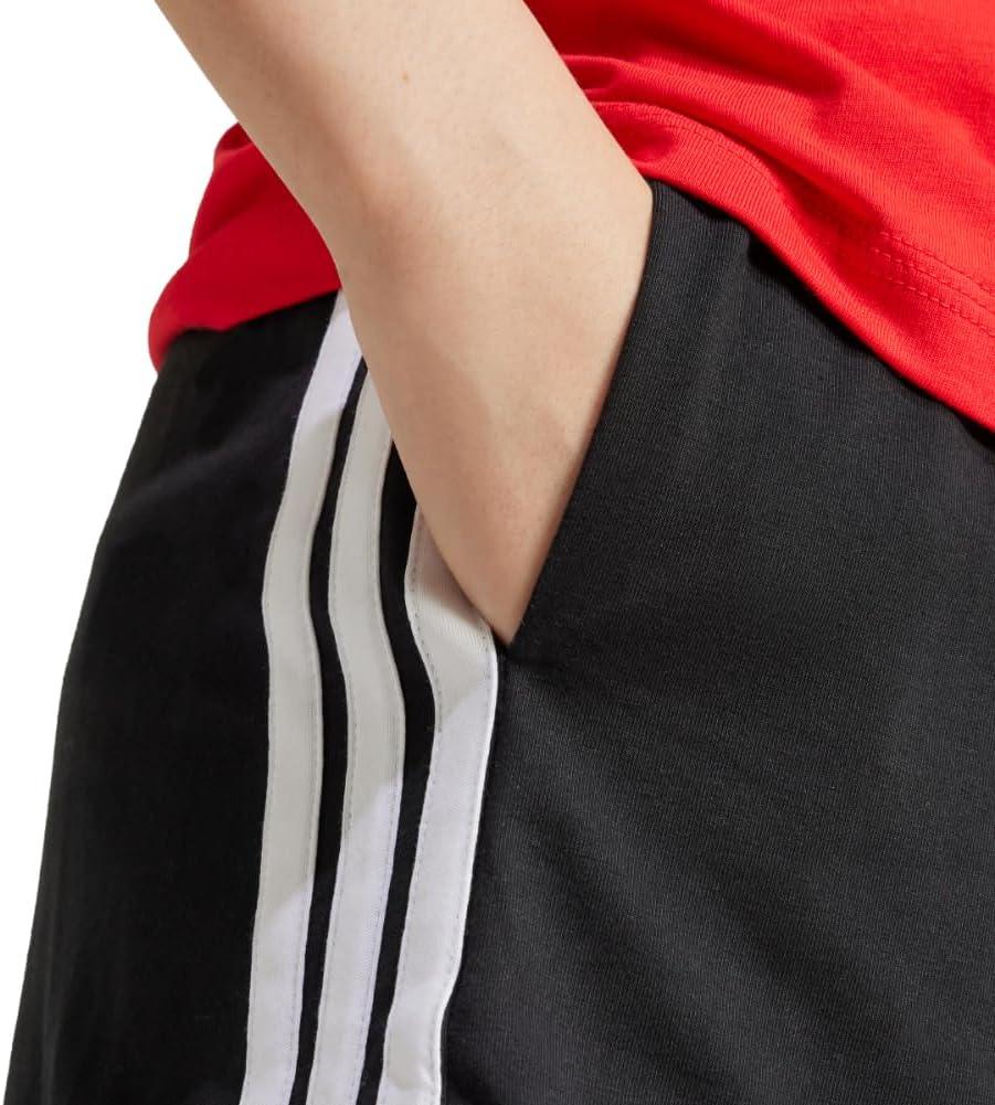 image:imageadidas Womens Essentials 3Stripes Cotton ShortsBlackWhite
