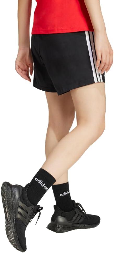 image:imageadidas Womens Essentials 3Stripes Cotton ShortsBlackWhite