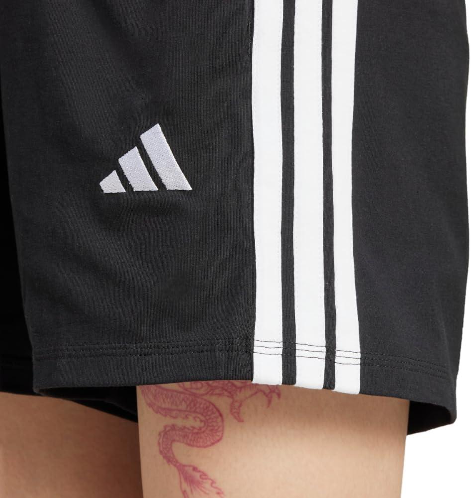 image:imageadidas Womens Essentials 3Stripes Cotton ShortsBlackWhite