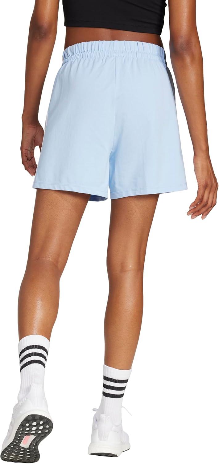 image:imageadidas Womens Essentials 3Stripes Cotton ShortsBlueWhite