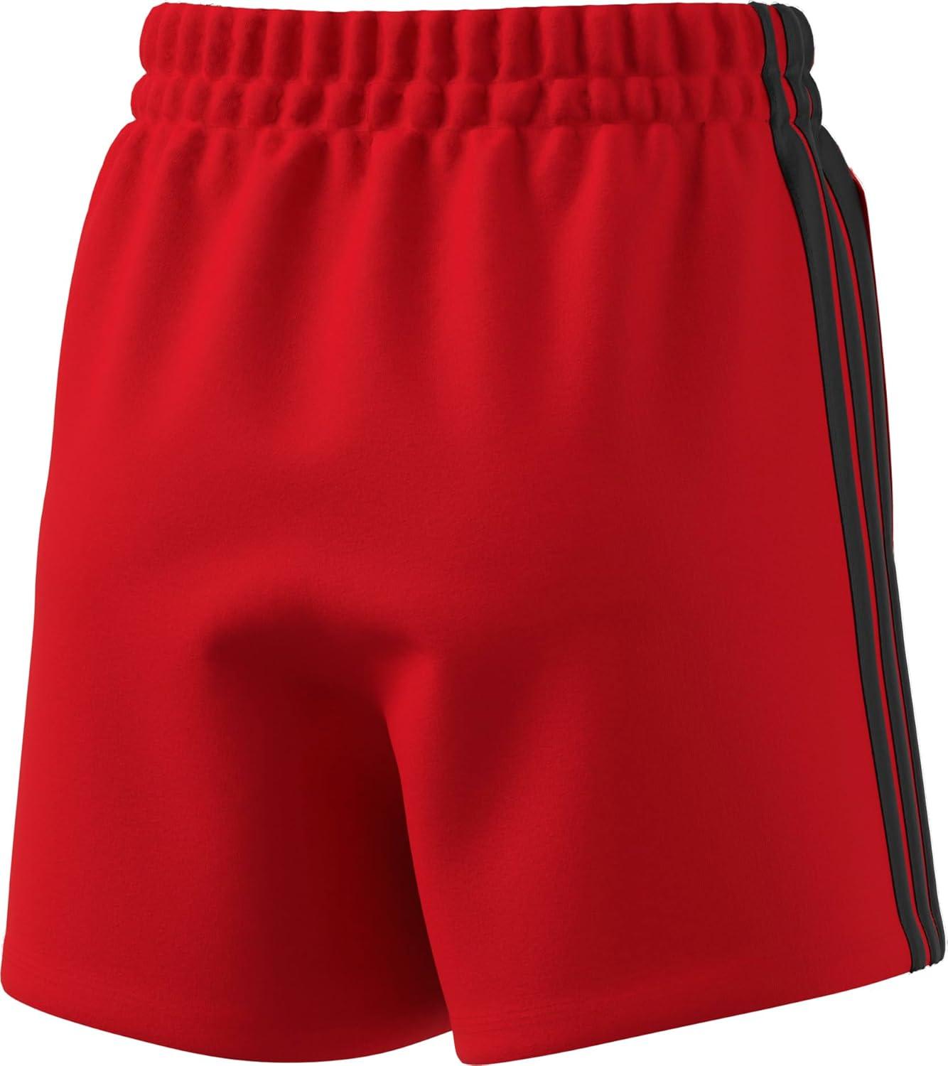 image:imageadidas Womens Essentials 3Stripes Cotton ShortsPure RubyBlack