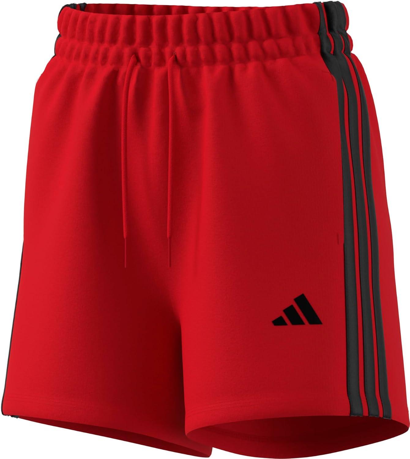 image:imageadidas Womens Essentials 3Stripes Cotton ShortsPure RubyBlack