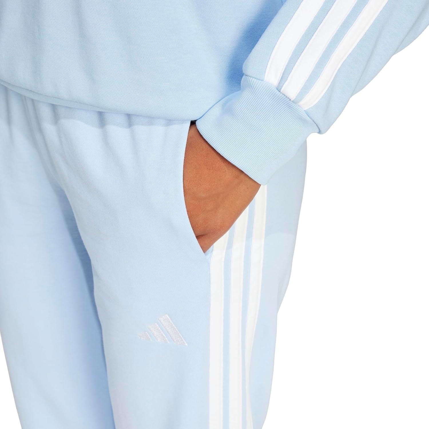 image:imageadidas Womens Essentials 3Stripes French Terry Cuffed PantsBlueWhite