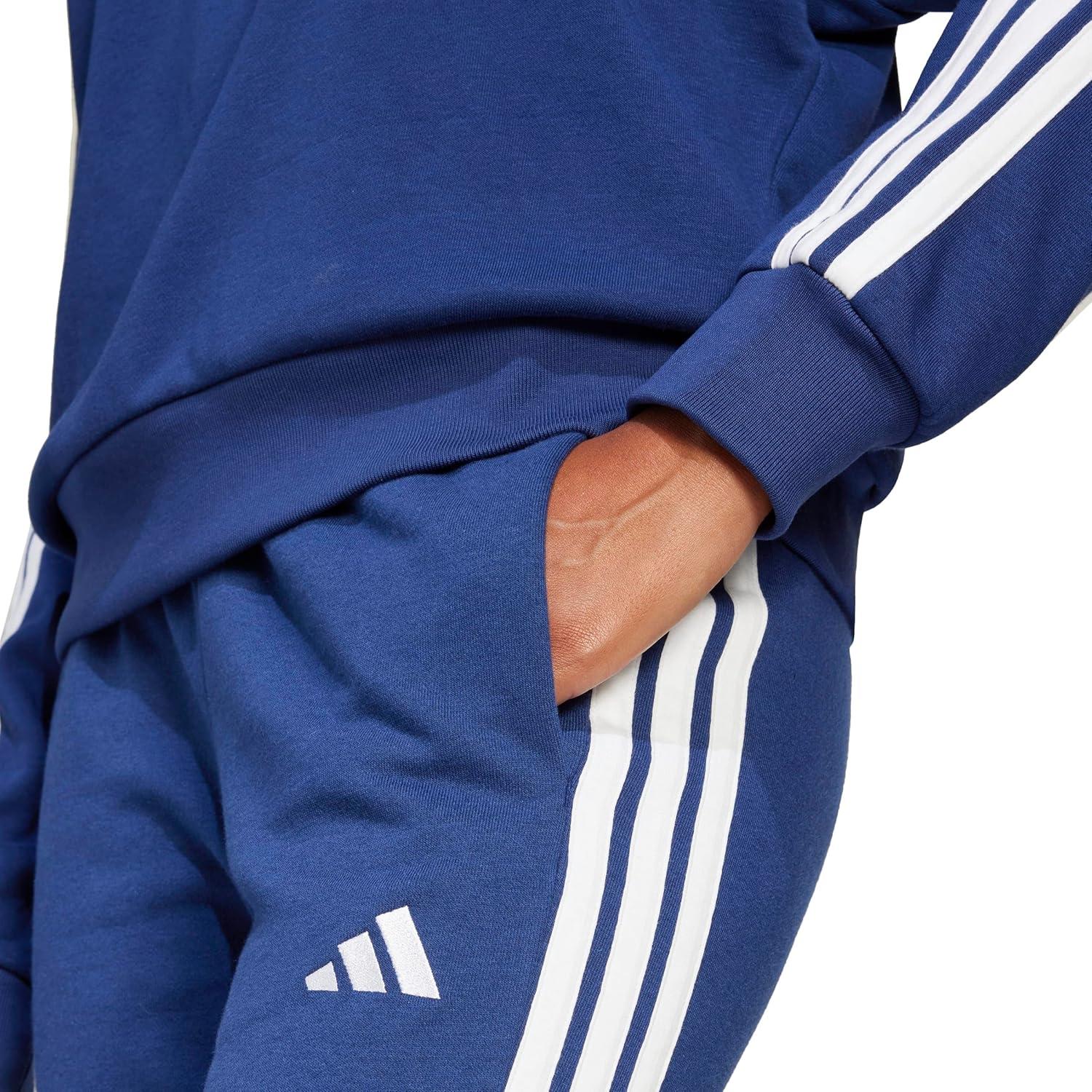 image:imageadidas Womens Essentials 3Stripes French Terry Cuffed PantsDark BlueWhite