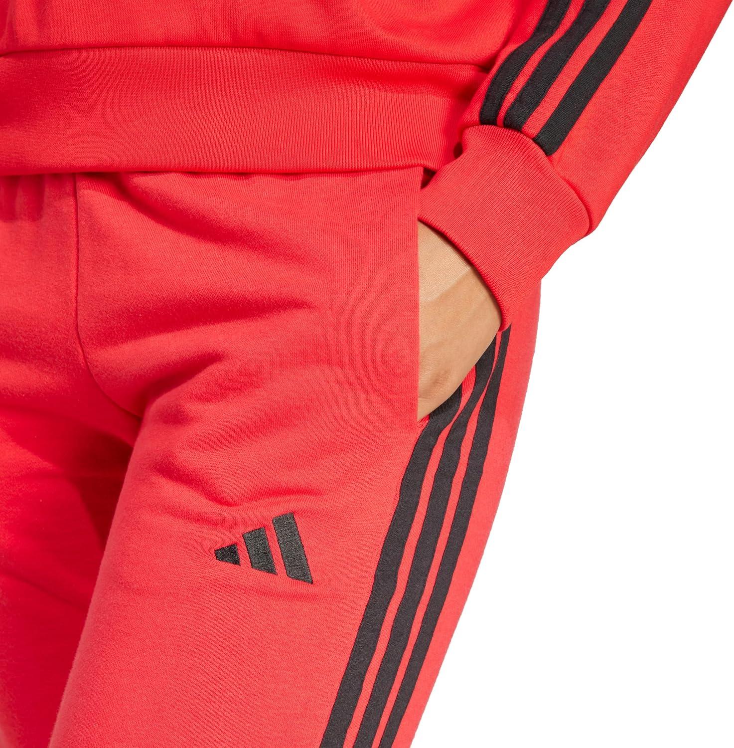 image:imageadidas Womens Essentials 3Stripes French Terry Cuffed PantsPure RubyBlack