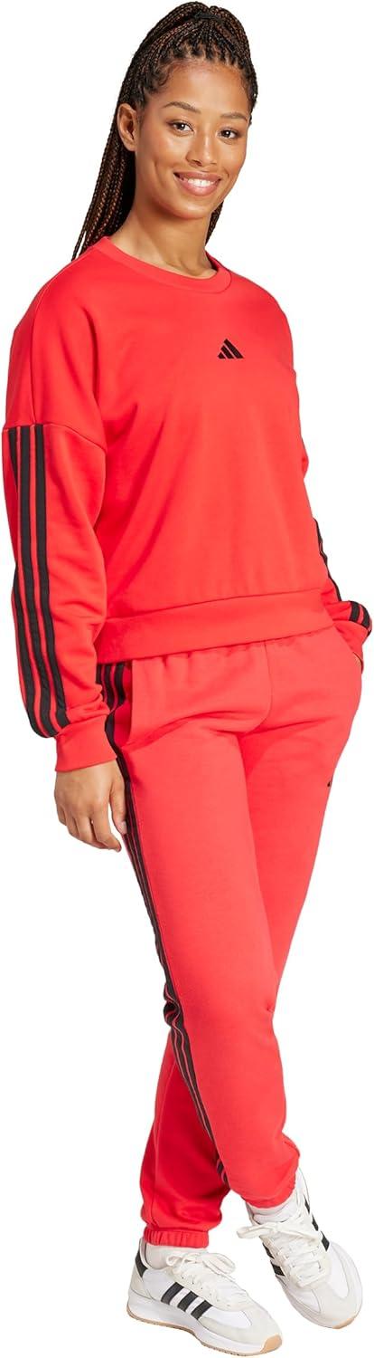 image:imageadidas Womens Essentials 3Stripes French Terry Cuffed PantsPure RubyBlack