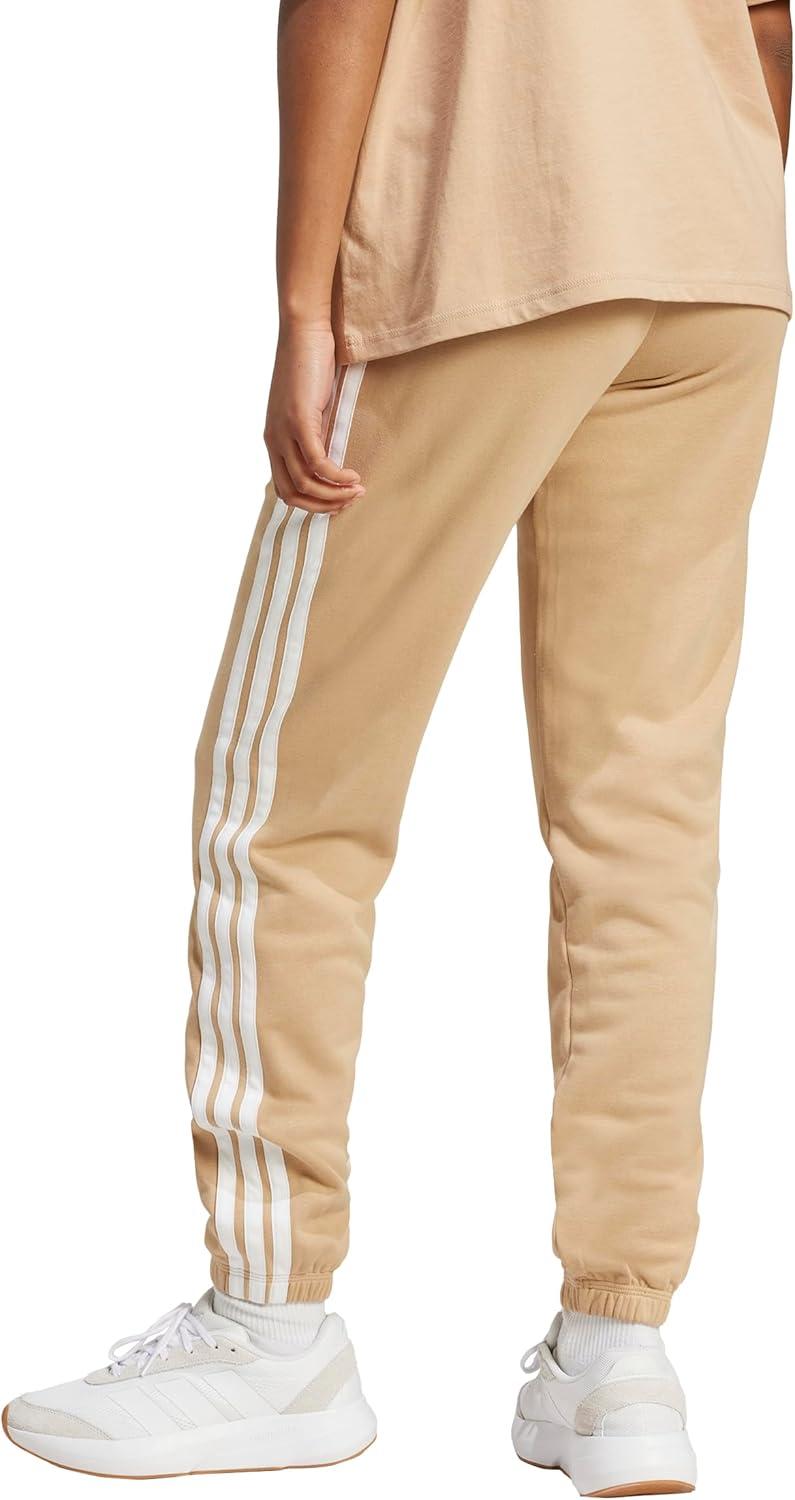 image:imageadidas Womens Essentials 3Stripes French Terry Cuffed PantsWarm SandstoneWhite