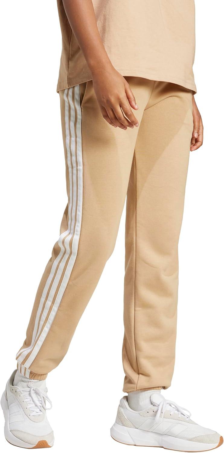 image:imageadidas Womens Essentials 3Stripes French Terry Cuffed PantsWarm SandstoneWhite