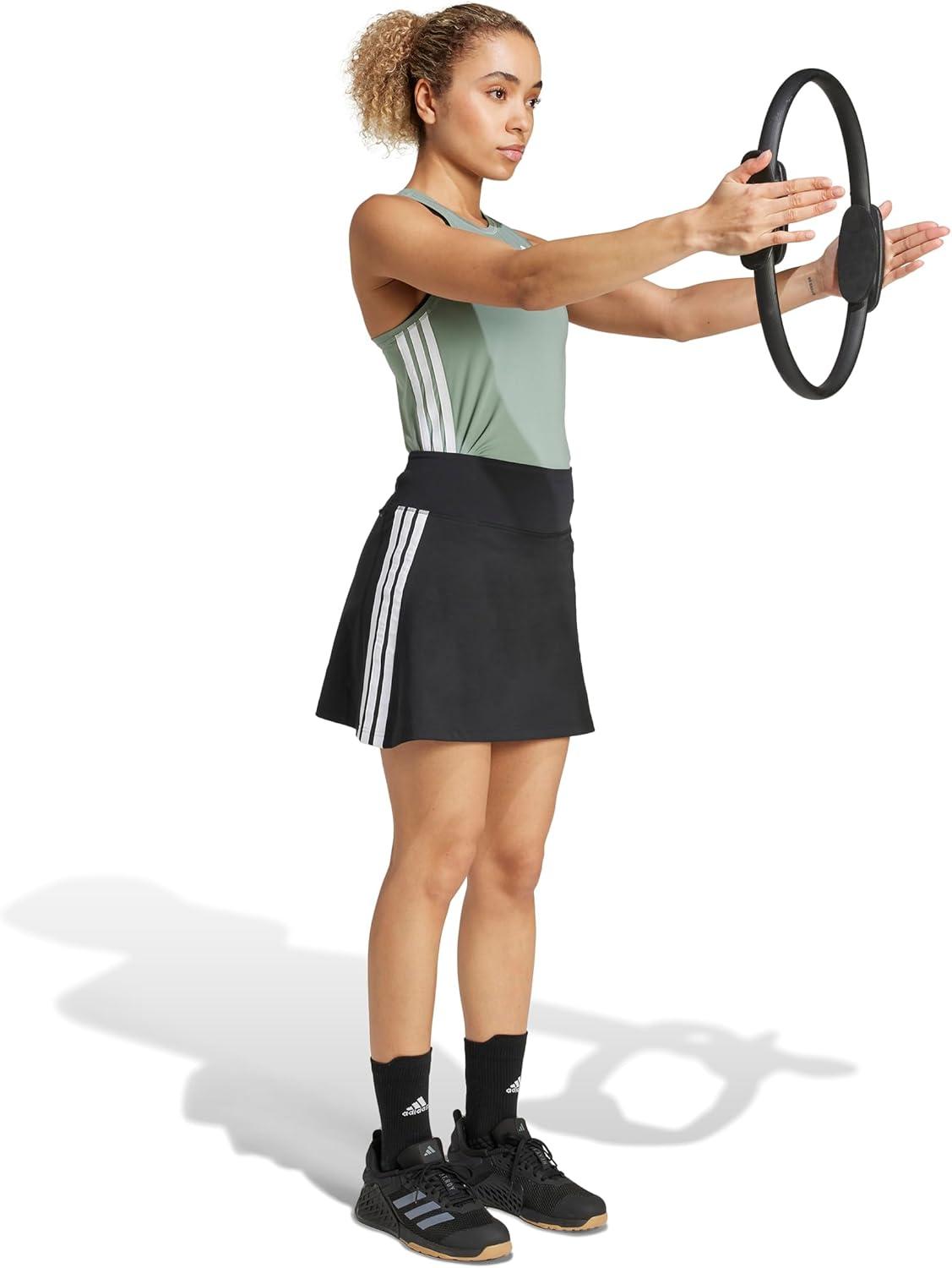 image:imageadidas Womens Train Essentials 3Stripes SkortBlackWhite