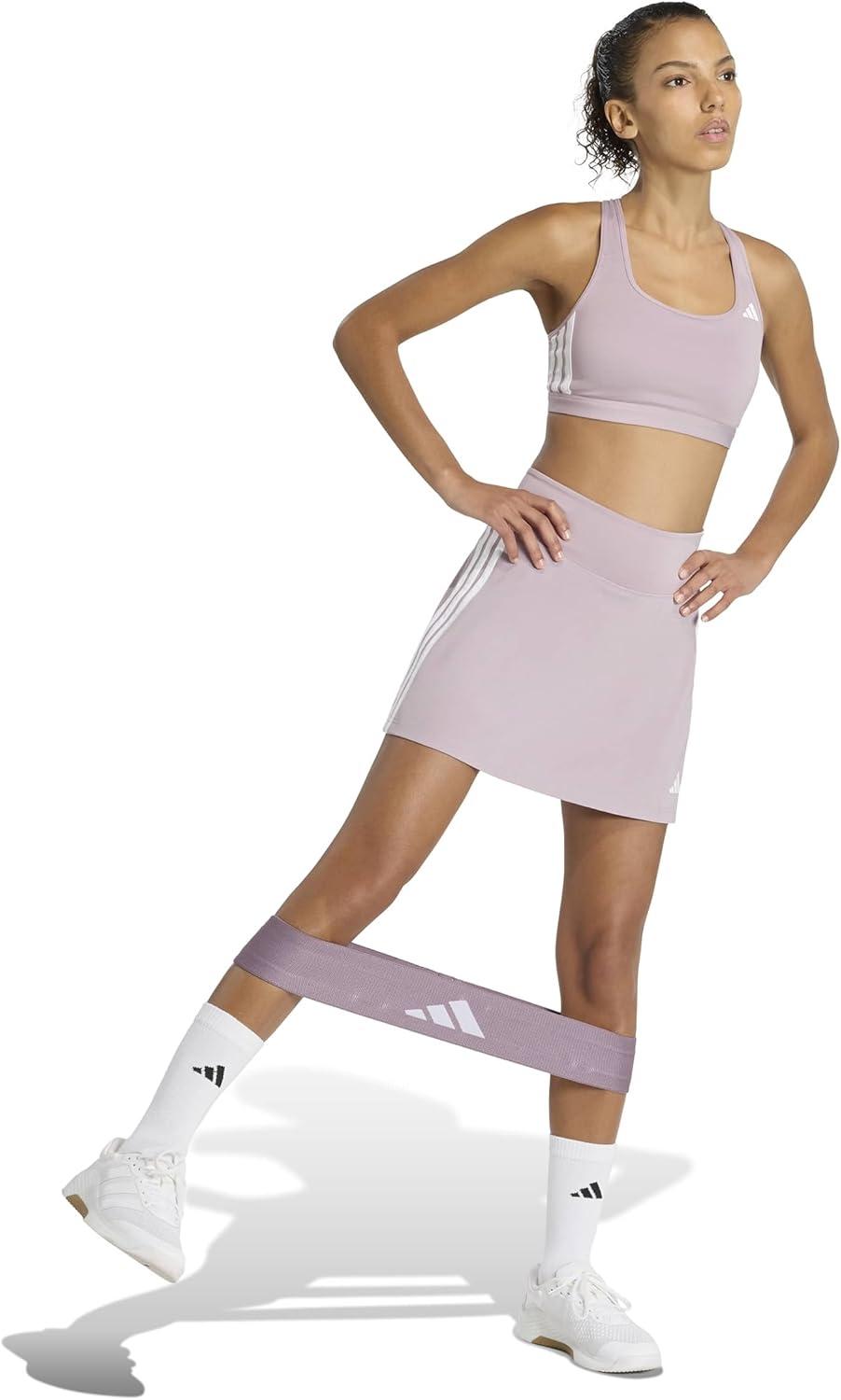 image:imageadidas Womens Train Essentials 3Stripes SkortPreloved FigWhite