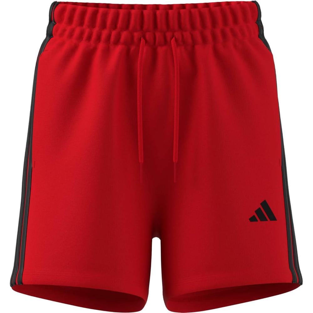 image:imageadidas Womens Essentials 3Stripes Cotton ShortsPure RubyBlack