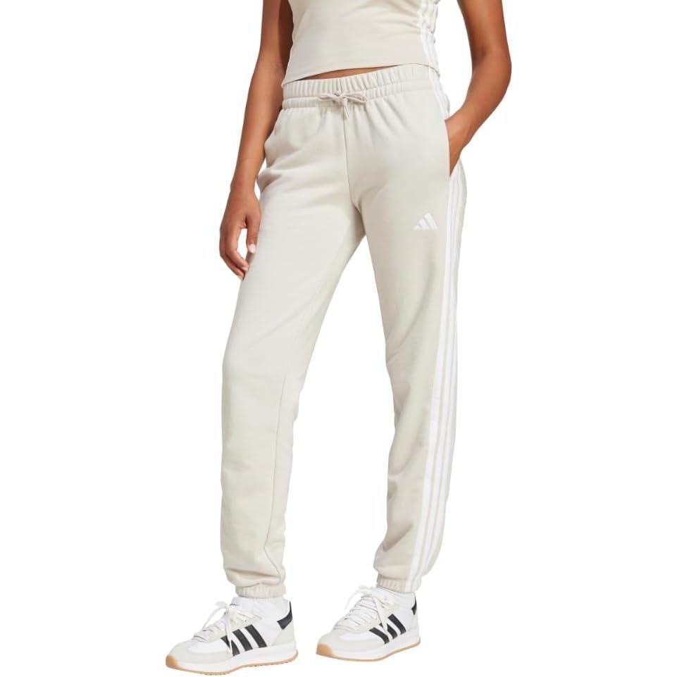 image:imageadidas Womens Essentials 3Stripes French Terry Cuffed PantsWonder AluminaWhite