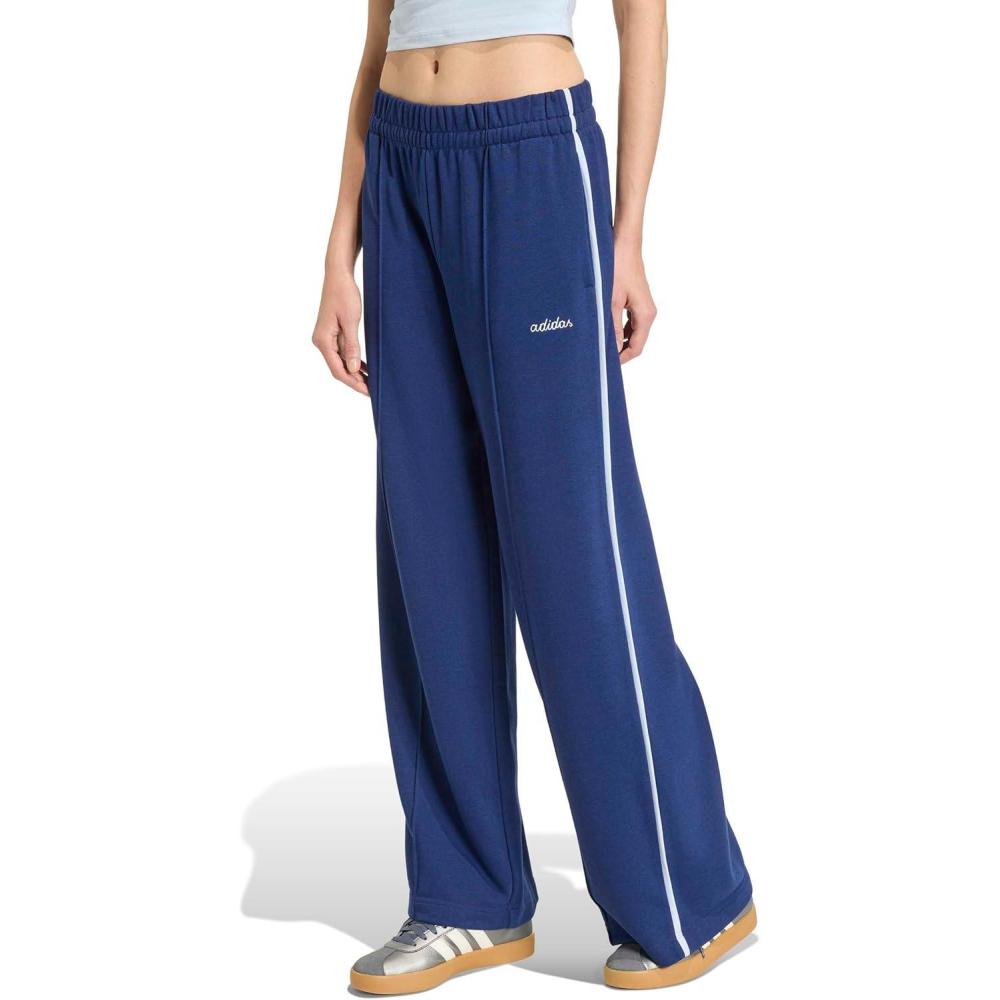 image:imageadidas Womens Seasonal Essentials Colorpop with Embroidered Graphic PantsDark BlueWhite